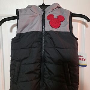 Disney Black and Gray Vest with Red Mickey Design